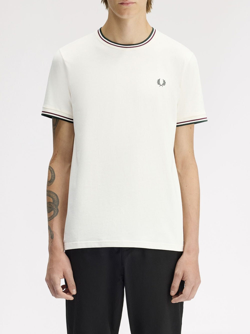 T-shirt Fred Perry Twin Tipped da Uomo - Avorio