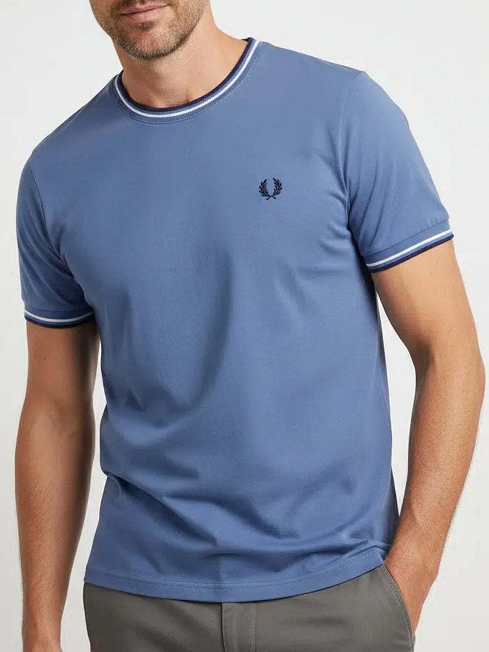 T-shirt Fred Perry Twin Tipped da Uomo - Celeste
