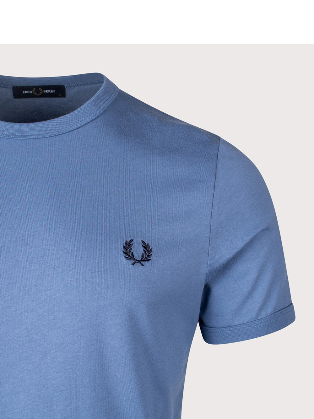 T-shirt Fred Perry Ringer da Uomo - Celeste