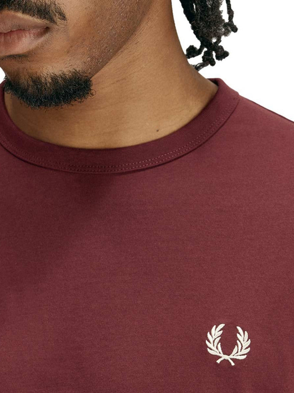 T-shirt Fred Perry Ringer da Uomo - Bordeaux