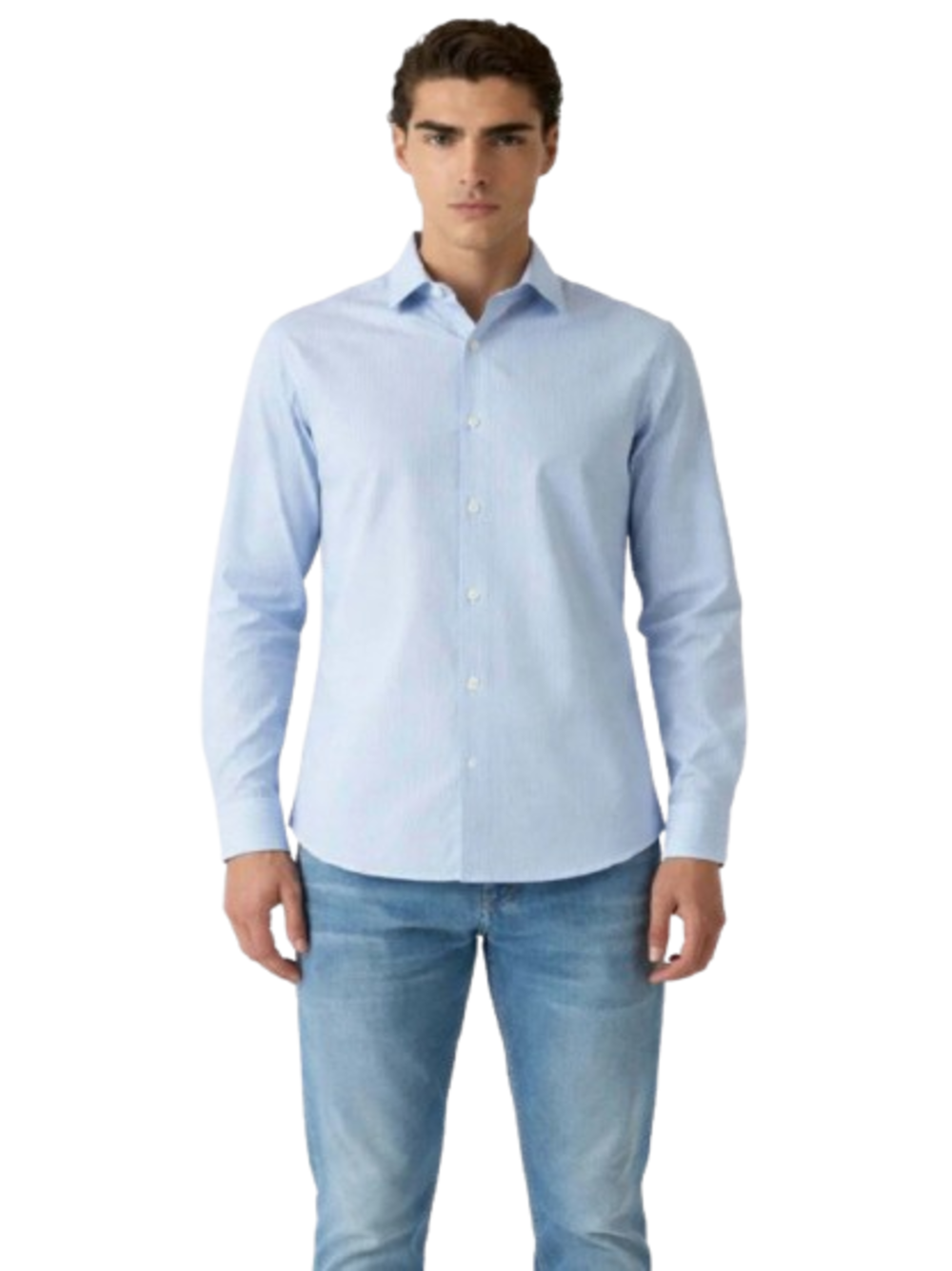 Guess Camicia manica Lunga Uomo Mod. M6RH76 WK072 S7ZJ Celeste Blu