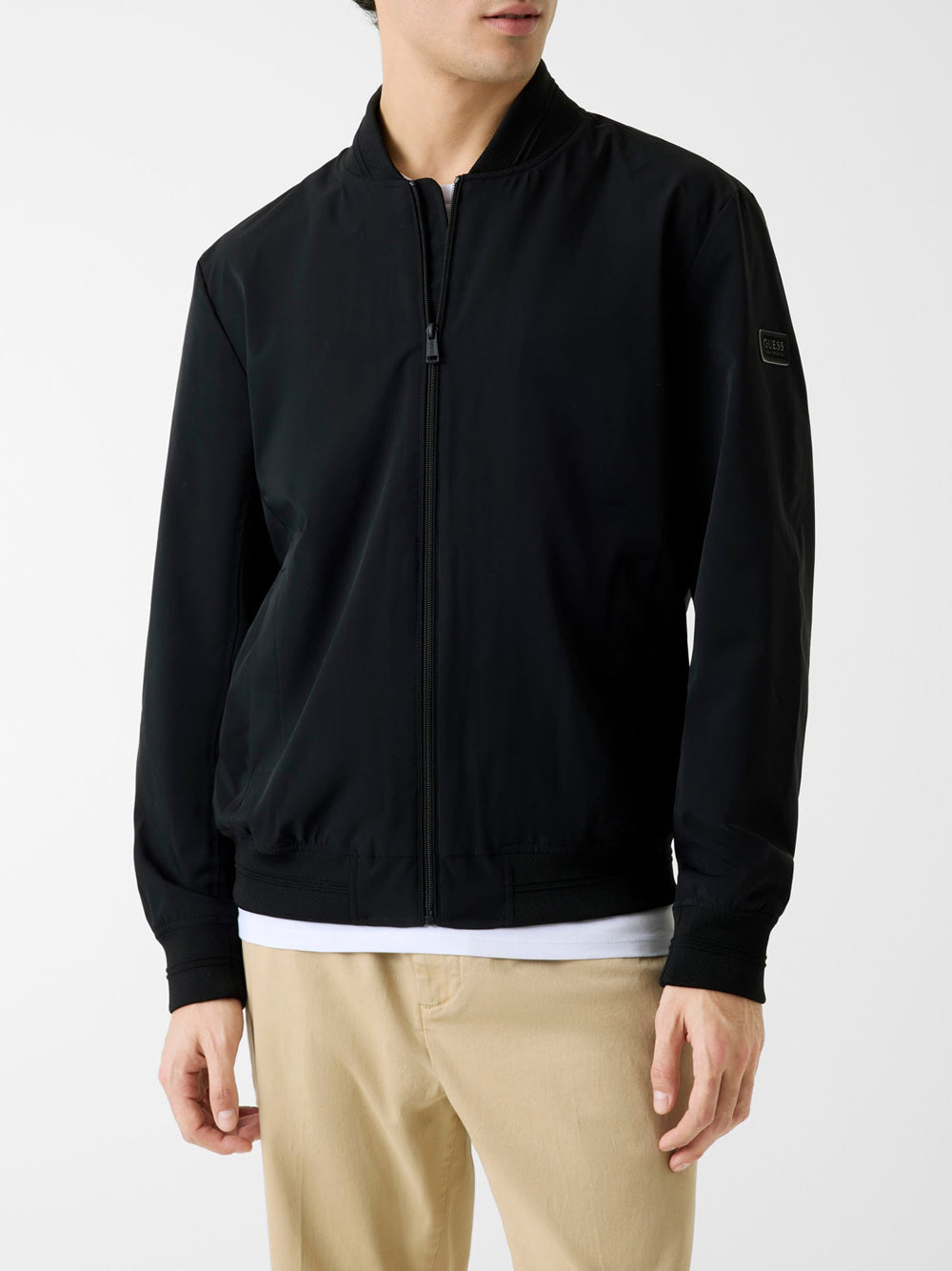 Bomber Guess Stretch Packable da Uomo - Nero