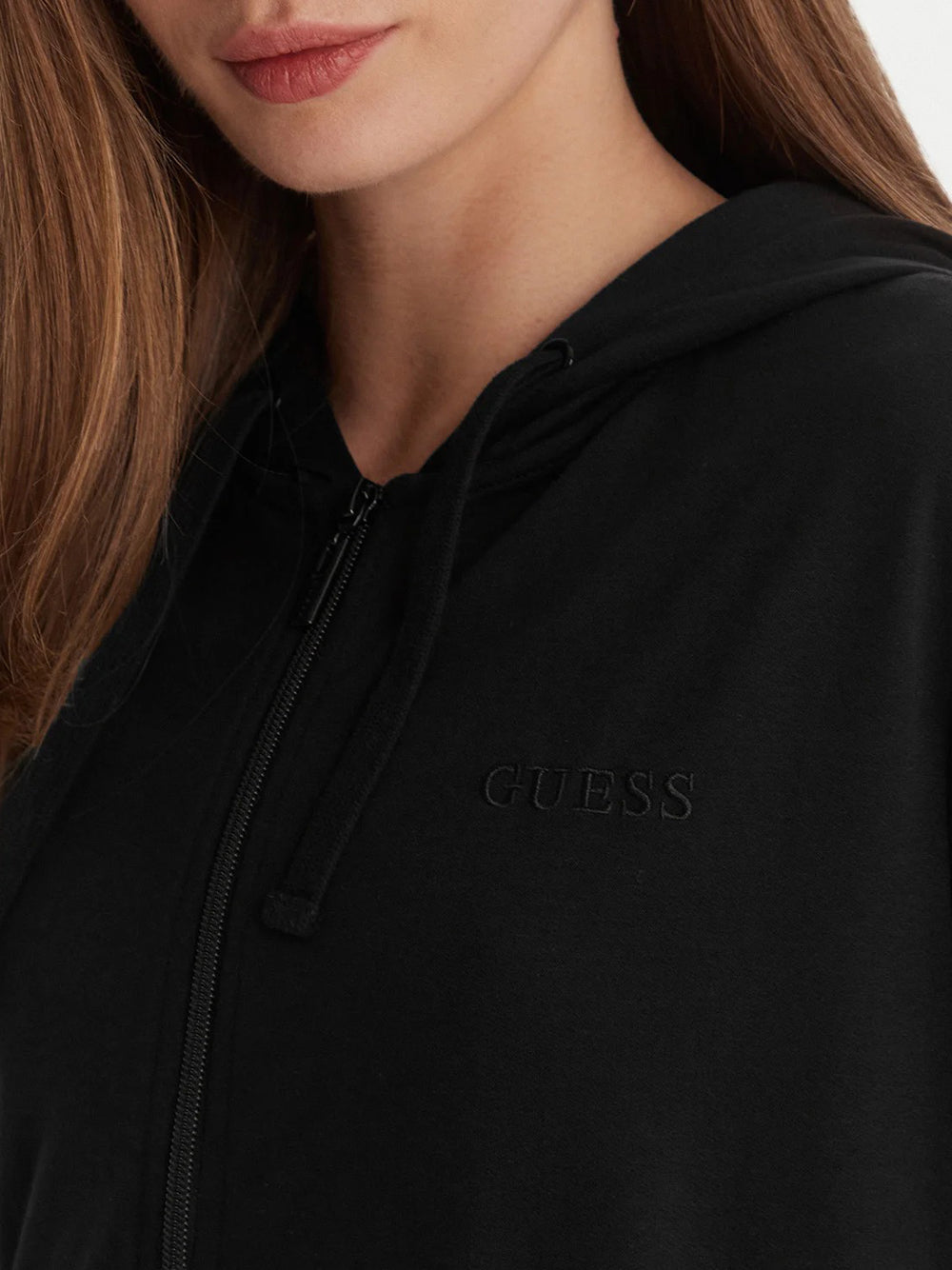 Felpa Zip Guess Junie da Donna - Nero