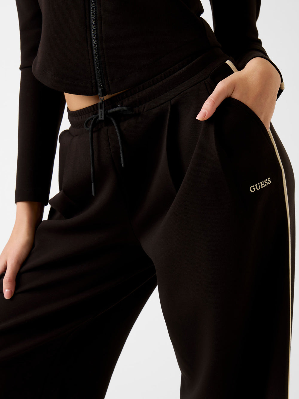 Pantalone Tuta Guess Jasmine da Donna - Nero