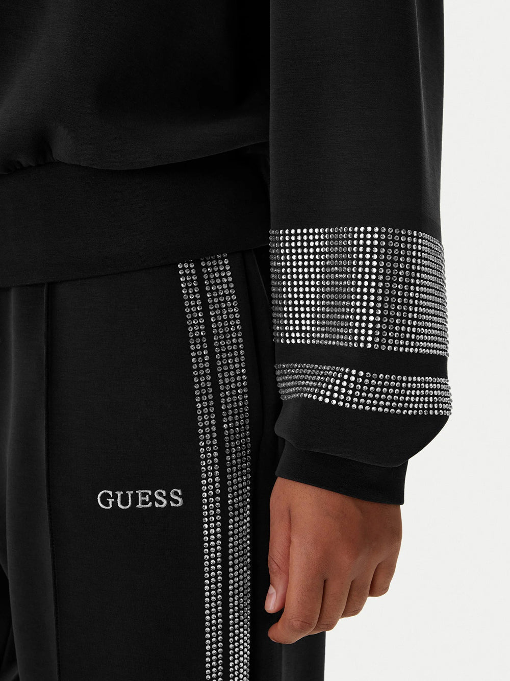 Felpa Cappuccio Guess Berthe da Donna - Nero