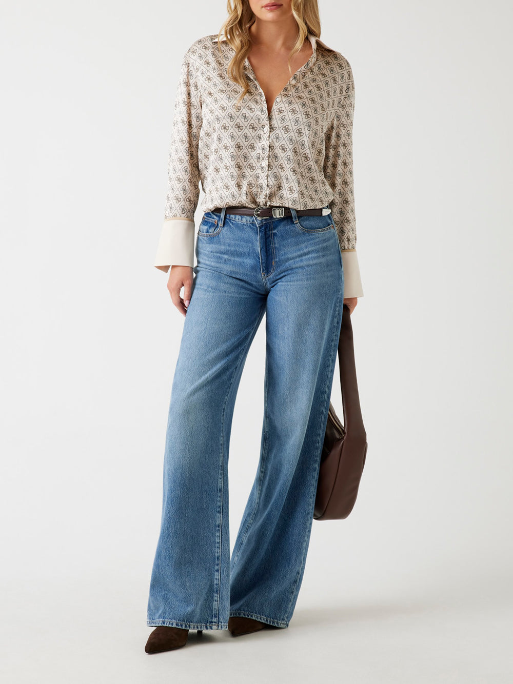 Camicia Casual Alexandra Guess da Donna - Beige