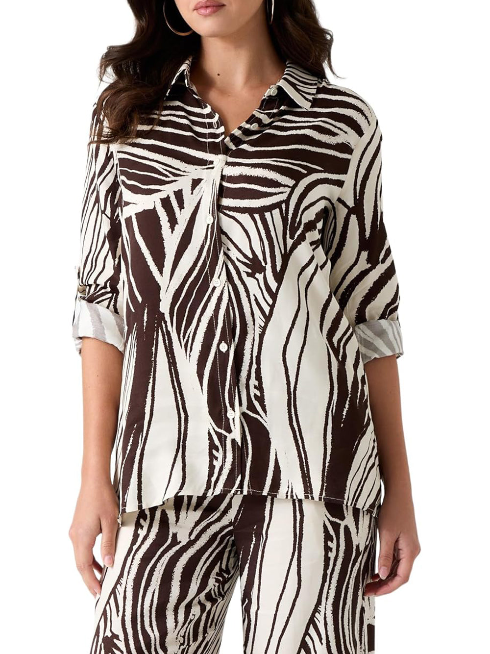 Guess Camicia Manica Lunga Donna Mod. W6GH52 W1975 PMIC Fantasia Multicolore