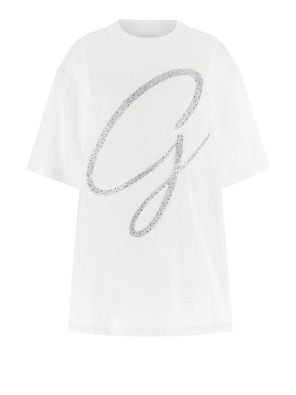 T-shirt Guess Maxi G Studs da Donna - Bianco