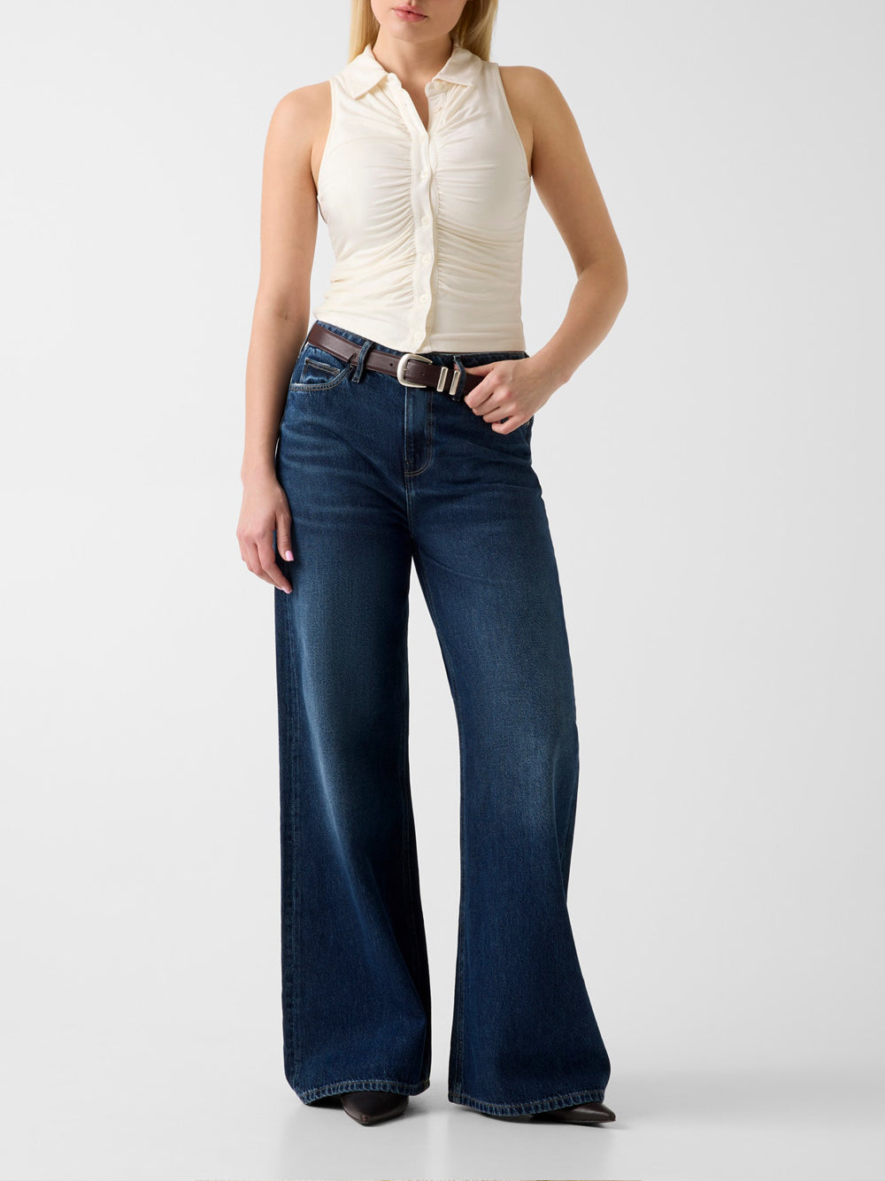 Top Guess Shirring da Donna - Bianco