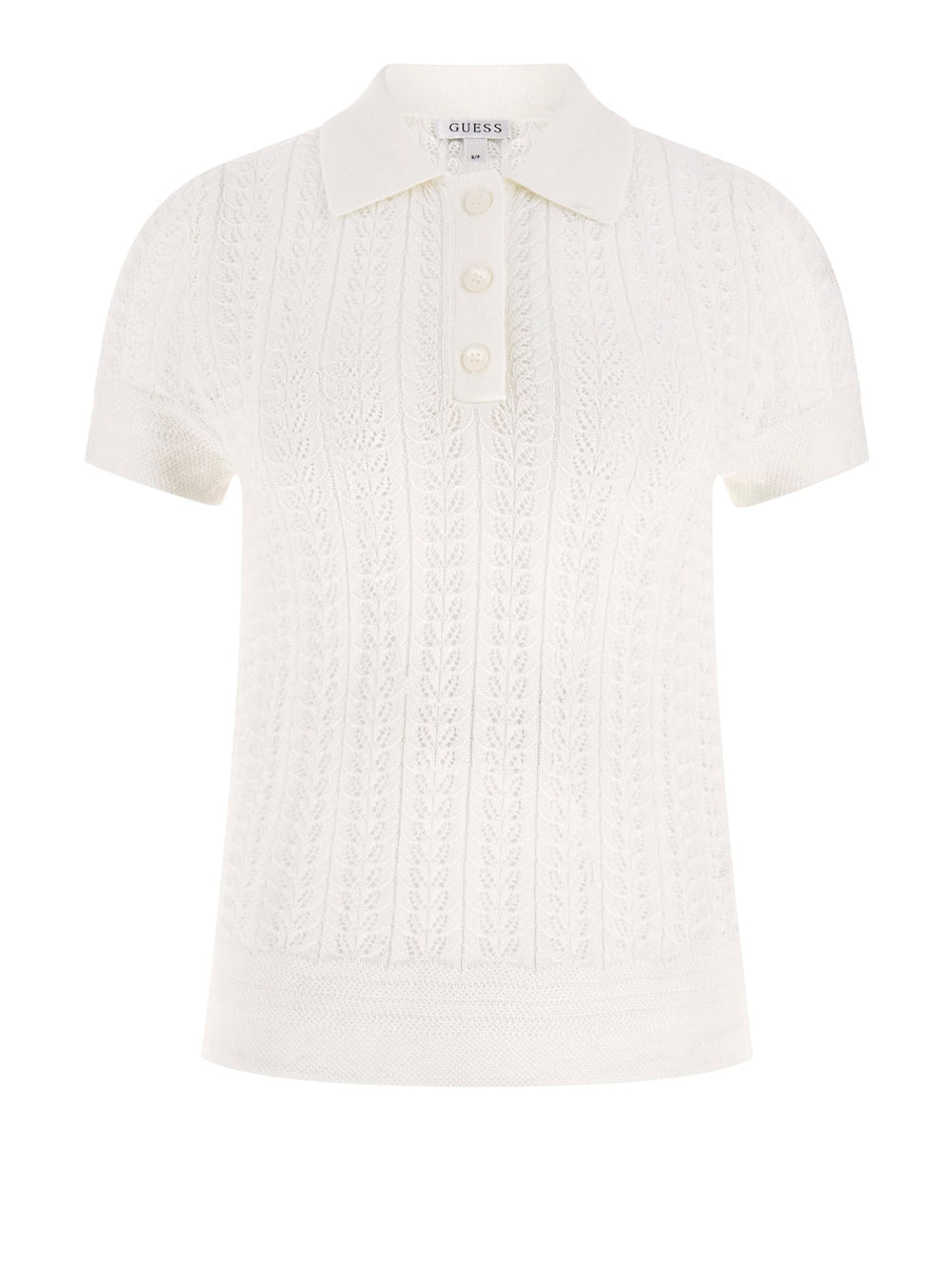 Polo Guess Pointelle Vienna da Donna - Bianco