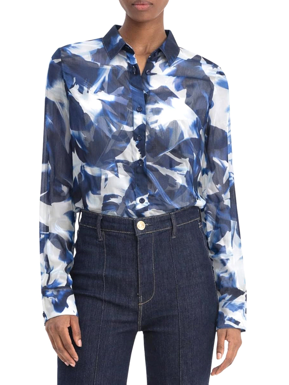 Guess Camicia m/l Donna Mod. W6GRH73 WDW82 PMIB FANTASIA Multicolore