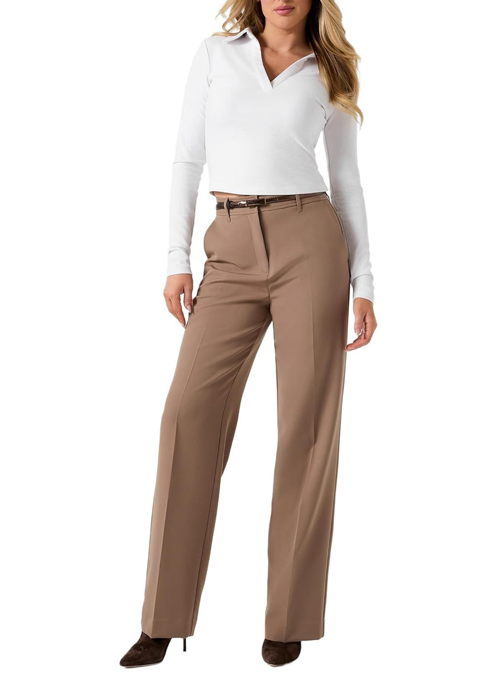 Guess Pantalone Donna Mod. W6RB02 WH9Y2 G1EC Tortora Beige