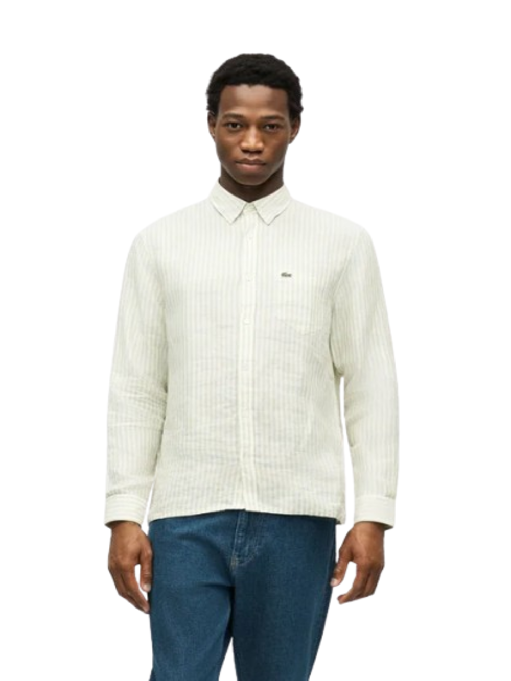 Lacoste Camicia m/l Uomo Mod. CH6985 LINO-RI 374 Verde