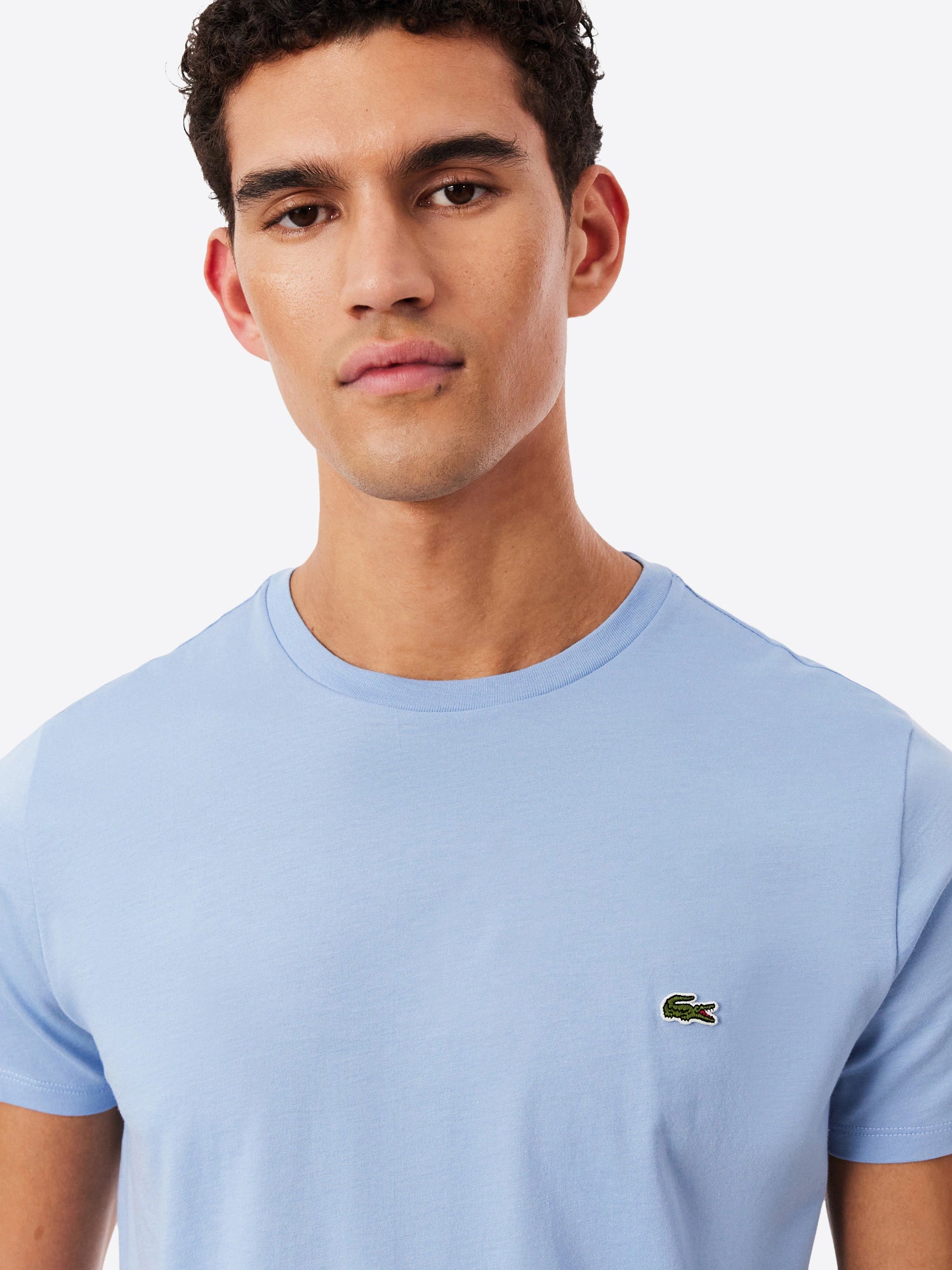 Lacoste T-shirt Uomo Mod. TH6709 PIMA AEY Azzurro Blu