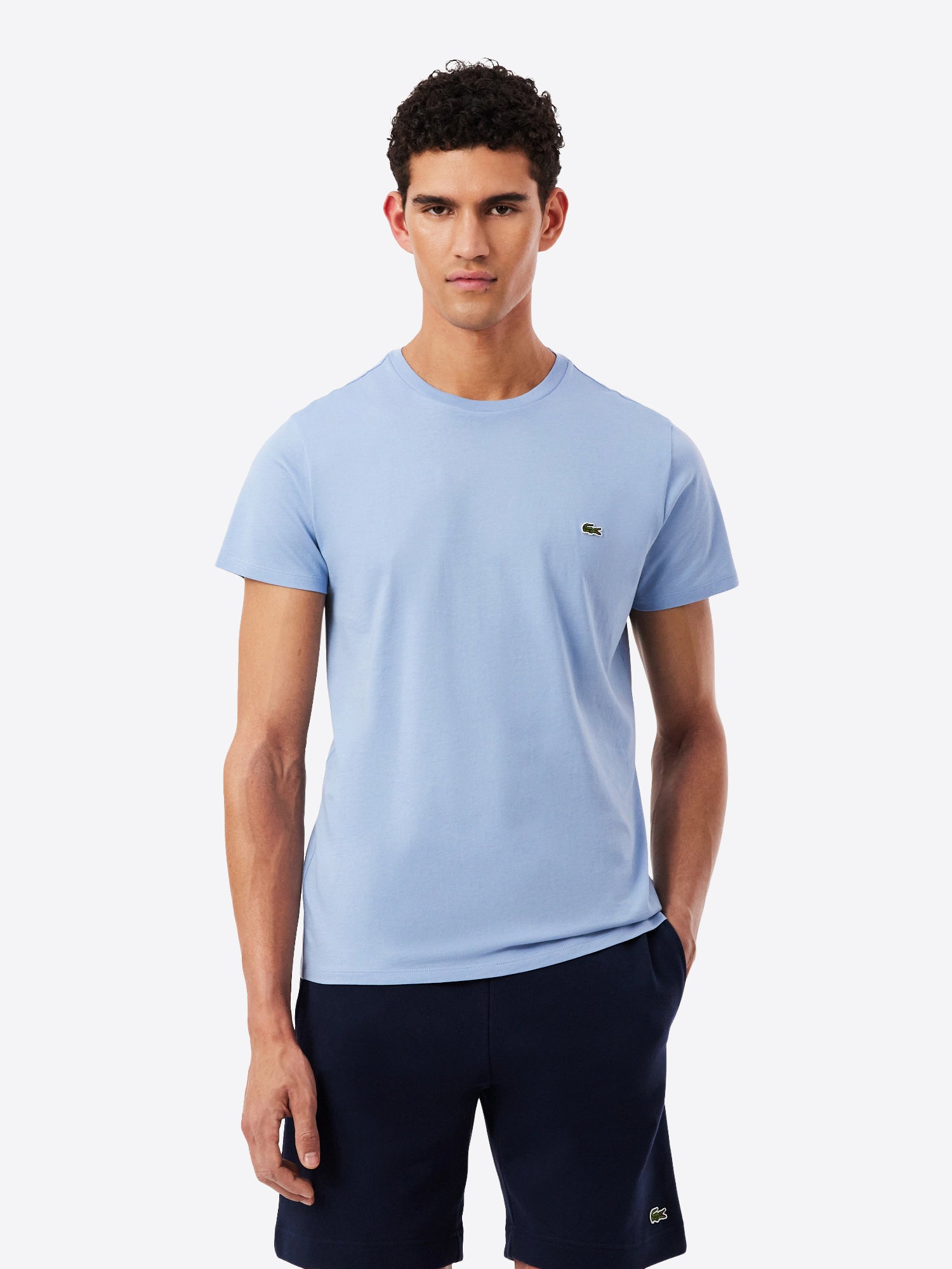 Lacoste T-shirt Uomo Mod. TH6709 PIMA AEY Azzurro Blu