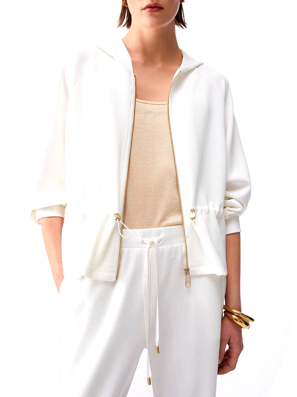 Liu Jo Liu Jo Felpa Zip Donna Mod. TA6076 JS869 10105 Panna Avorio