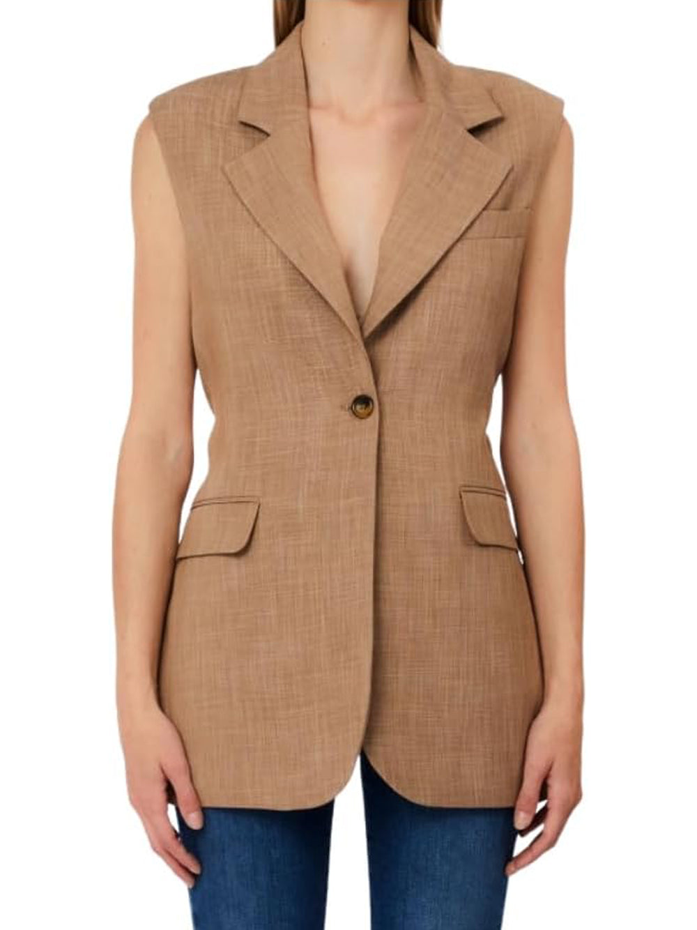 Liu Jo Liu Jo white Gilet Donna Mod. WA6165 T332A 02153 Biscotto Giallo