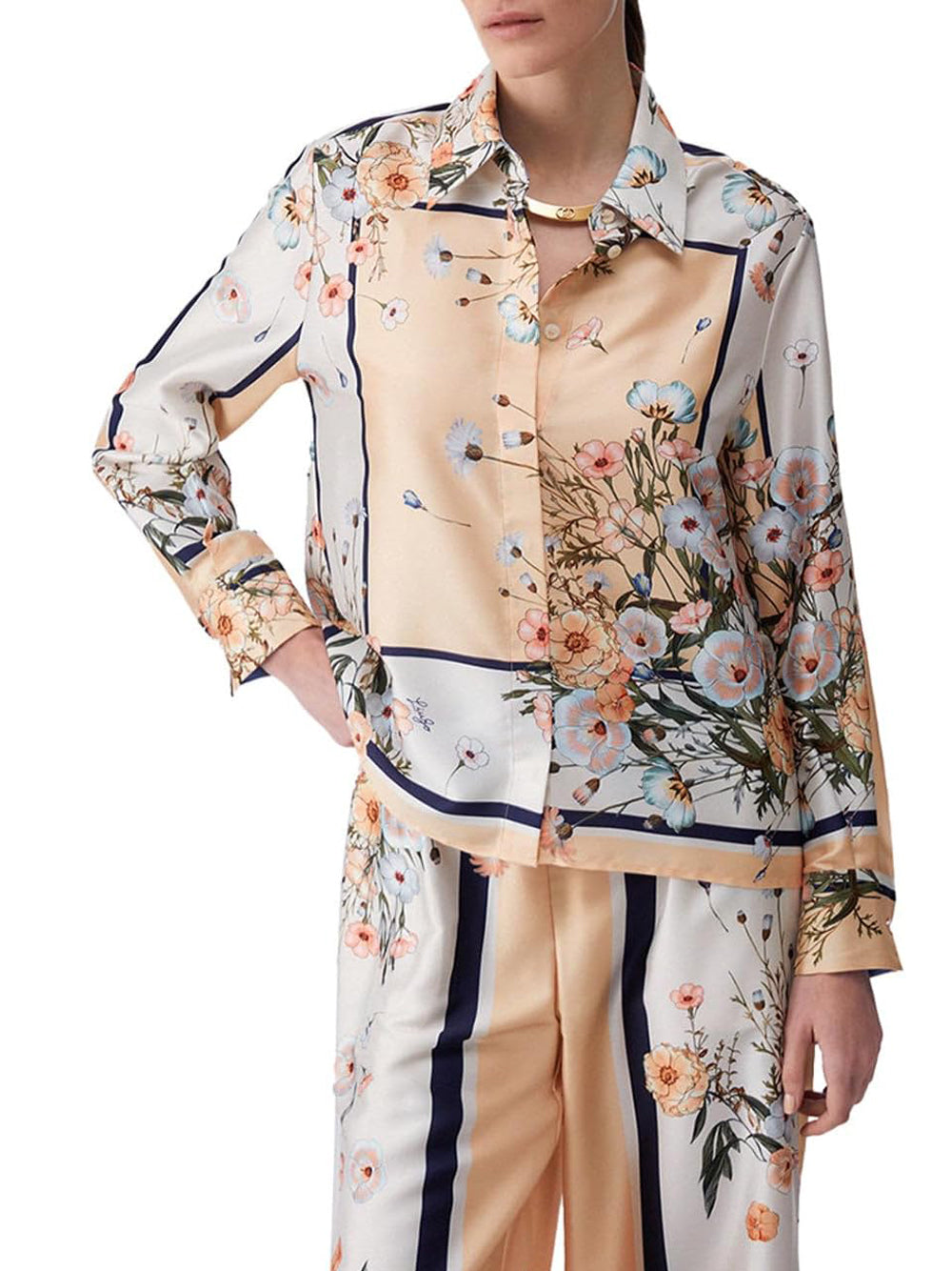 Liu Jo Liu Jo white Camicia Manica Lunga Donna Mod. WA6357 T2555 P9547 Fantasia Multicolore