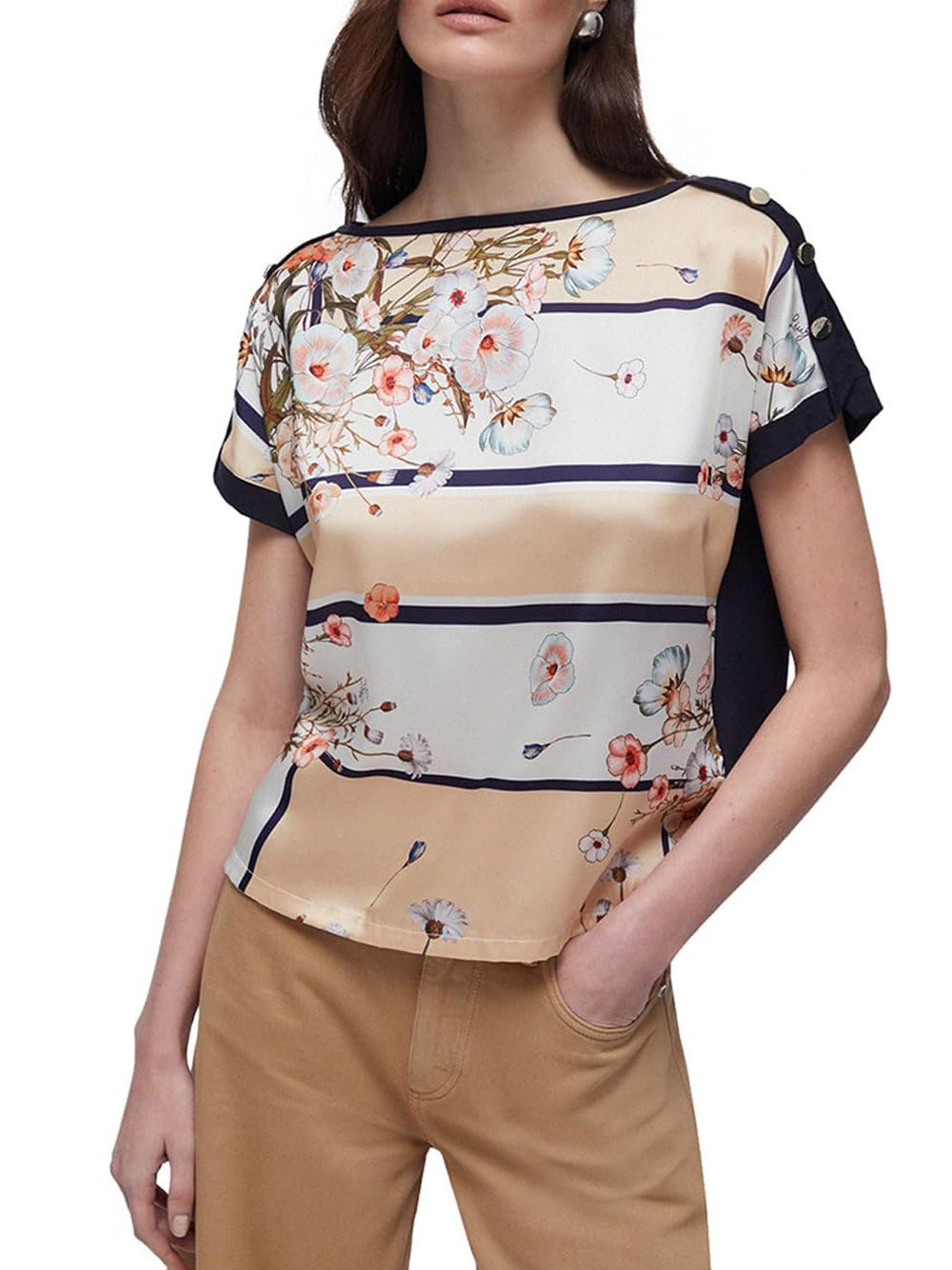 Liu Jo Liu Jo white T-shirt Donna Mod. WA6437 J6308 P9466 Fantasia Multicolore