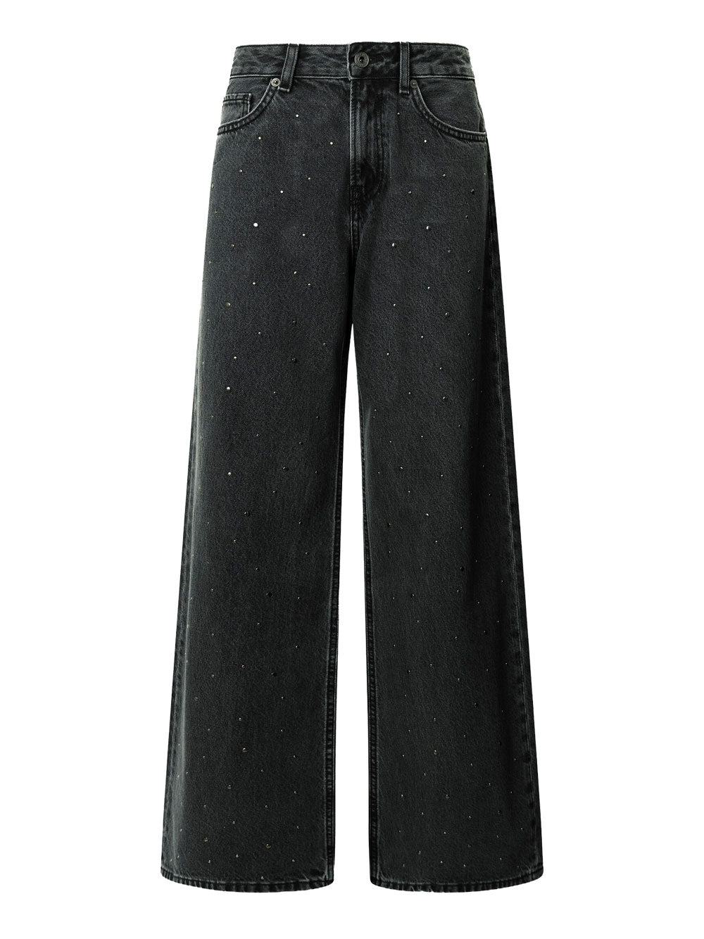 Jeans Wide Pepe Jeans Lina Sparkle da Donna - Nero