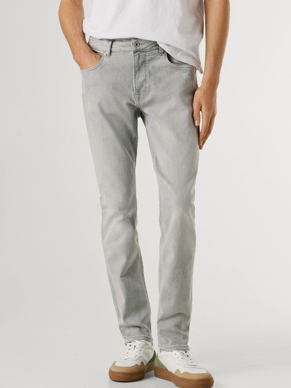 Jeans Slim Pepe Jeans Tapered Stanley da Uomo - Grigio