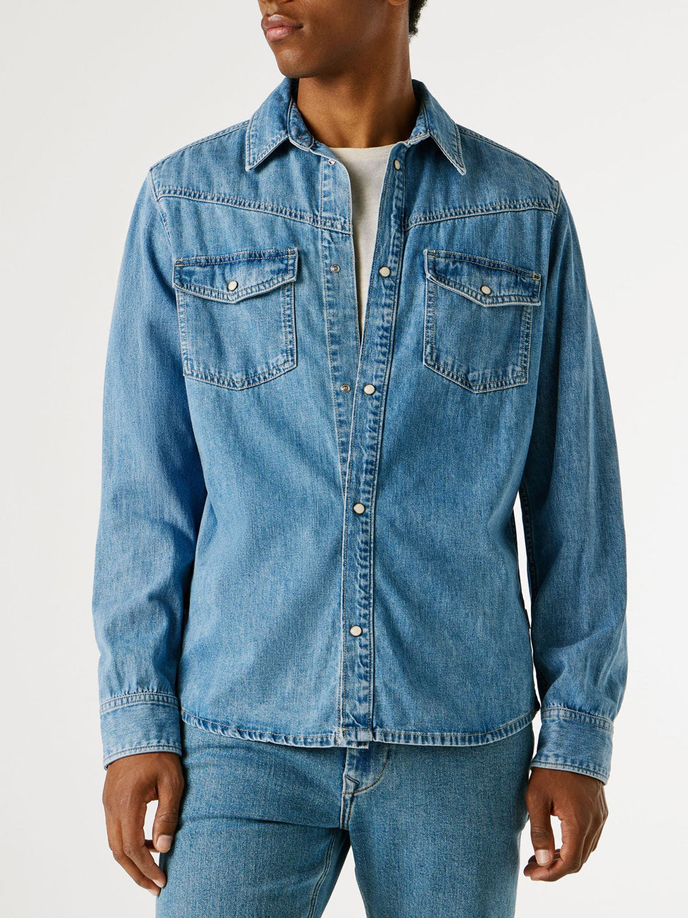 Camicia Jeans Pepe Jeans Brooks da Uomo - Denim