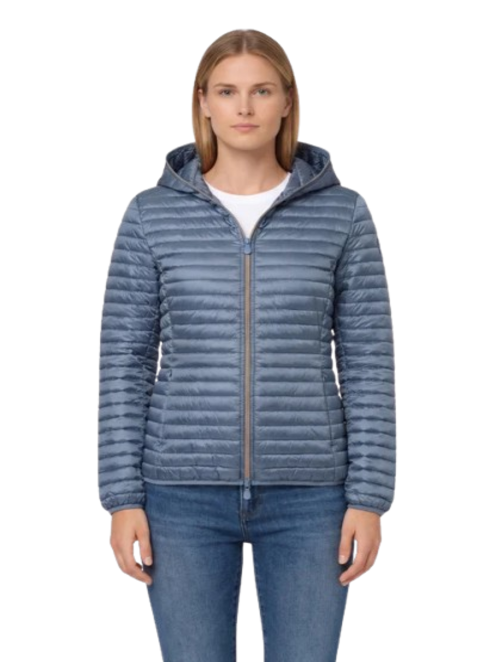 Save The Duck Giubbotto corto Donna Mod. D33620W ALEXA-IRIS 10039 Celeste Blu