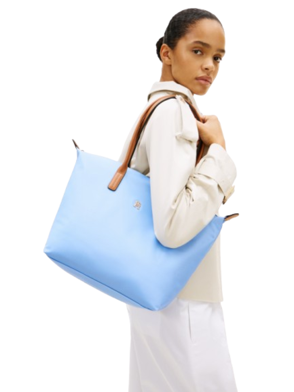 Tommy Hilfiger Borsa Donna Mod. AW0AW17711 C1Y Celeste Blu