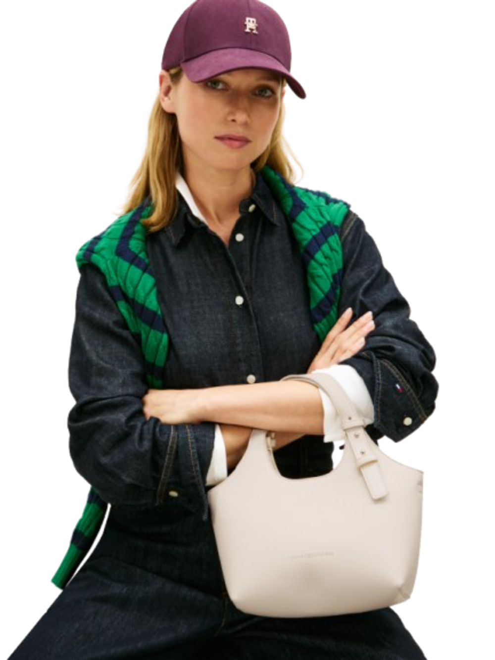 Tommy Hilfiger Borsa Donna Mod. AW0AW18281 AEO Panna Avorio