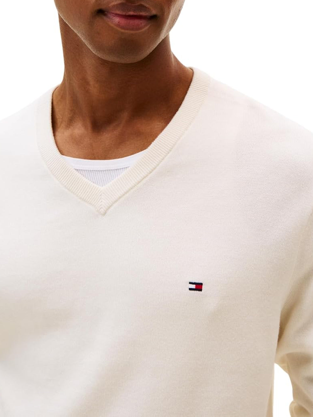 Tommy Hilfiger Maglione v Uomo Mod. MW0MW14745 ZOO Panna Avorio
