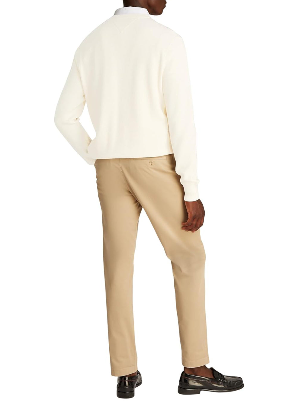 Tommy Hilfiger Maglione Girocollo Uomo Mod. MW0MW36347 ZOO Latte Bianco