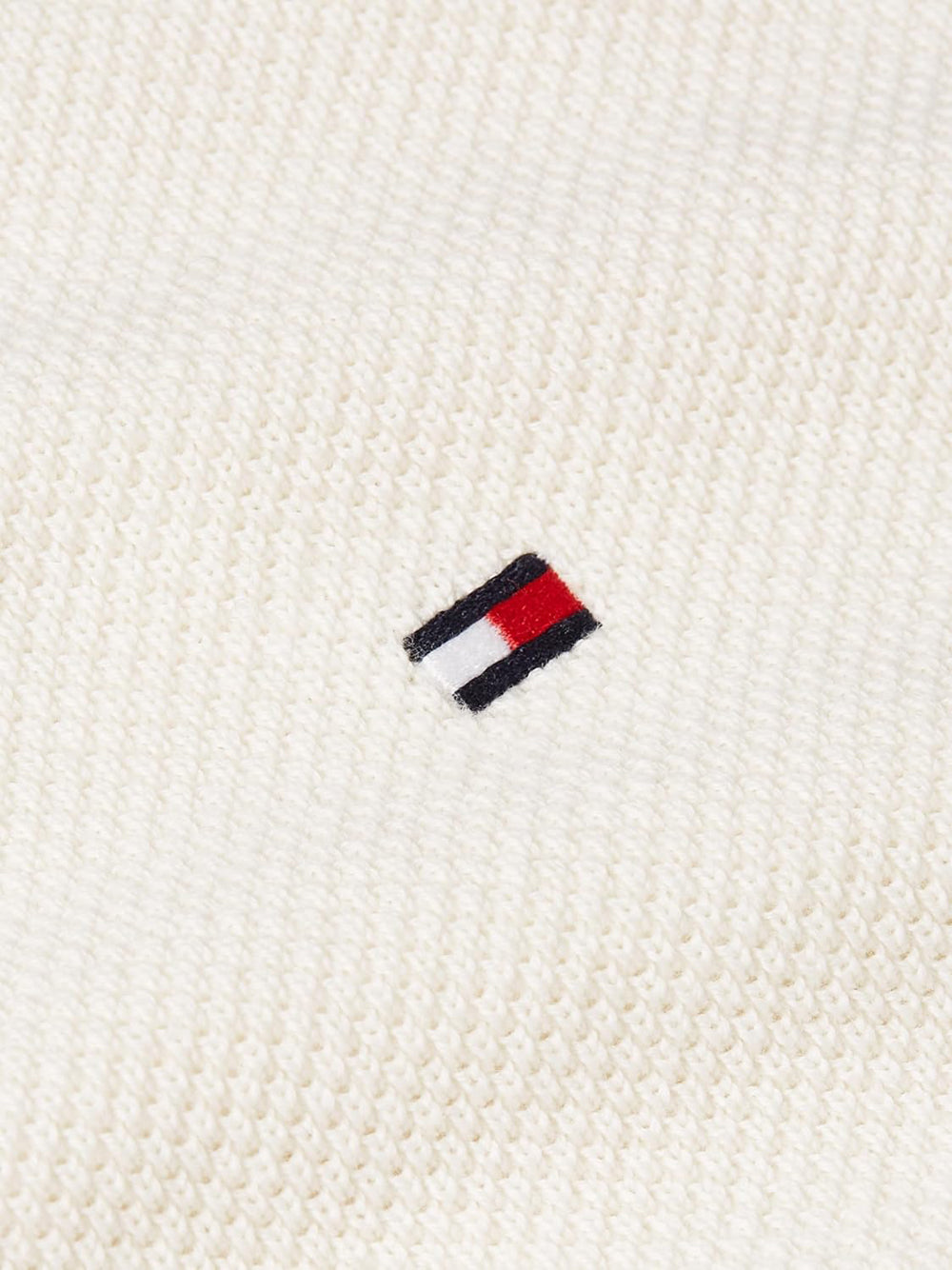 Tommy Hilfiger Maglione Girocollo Uomo Mod. MW0MW36347 ZOO Latte Bianco