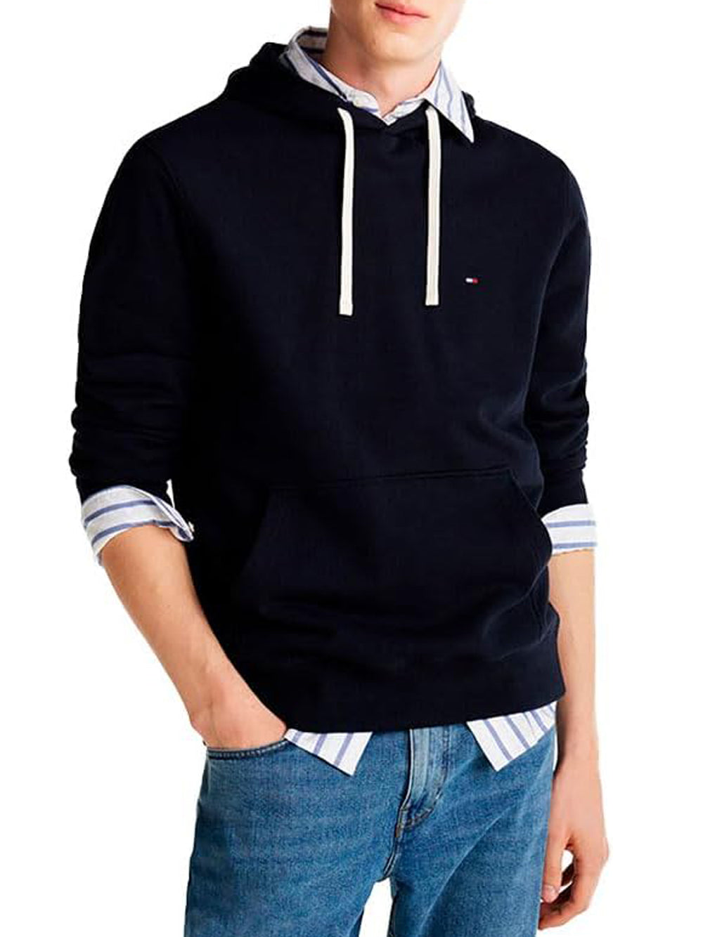 Tommy Hilfiger Felpa cappuccio Uomo Mod. MW0MW37235 DW5 Blu