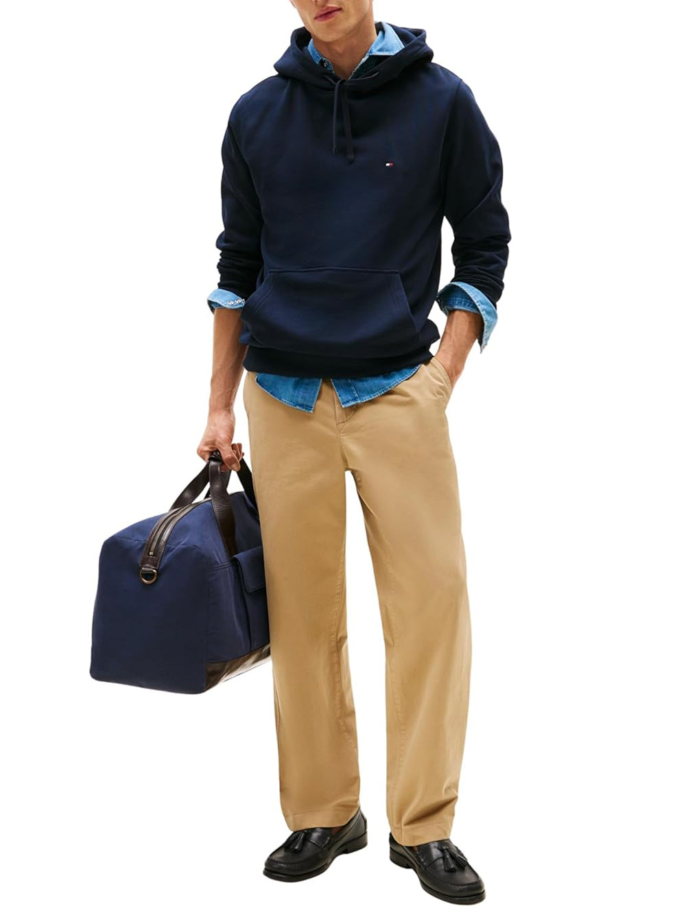 Tommy Hilfiger Felpa cappuccio Uomo Mod. MW0MW37235 DW5 Blu