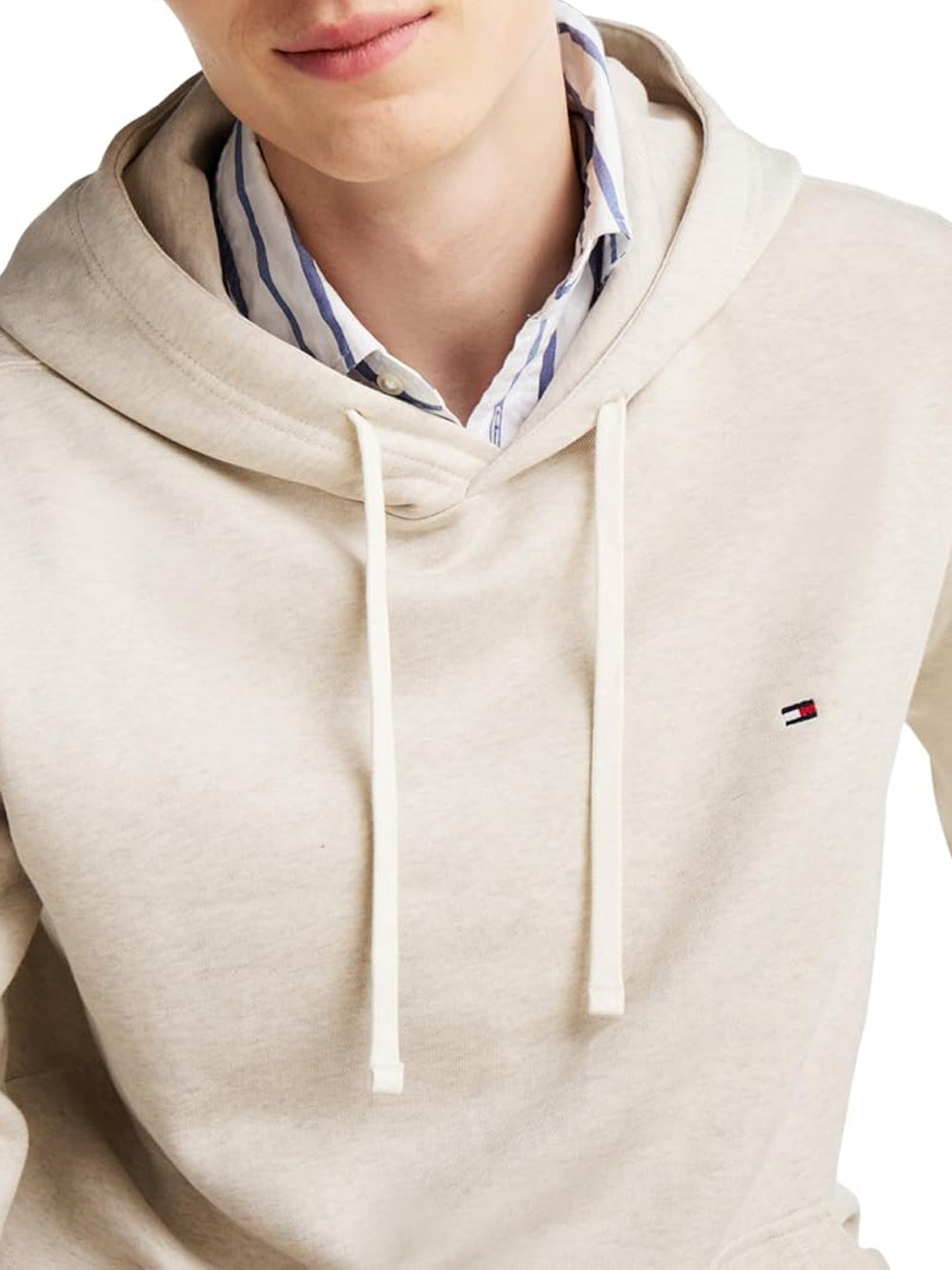 Tommy Hilfiger Felpa cappuccio Uomo Mod. MW0MW37235 HGF Panna Avorio