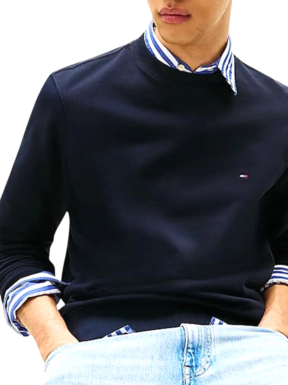 Tommy Hilfiger Felpa Girocollo Uomo Mod. MW0MW37237 L01 Verde