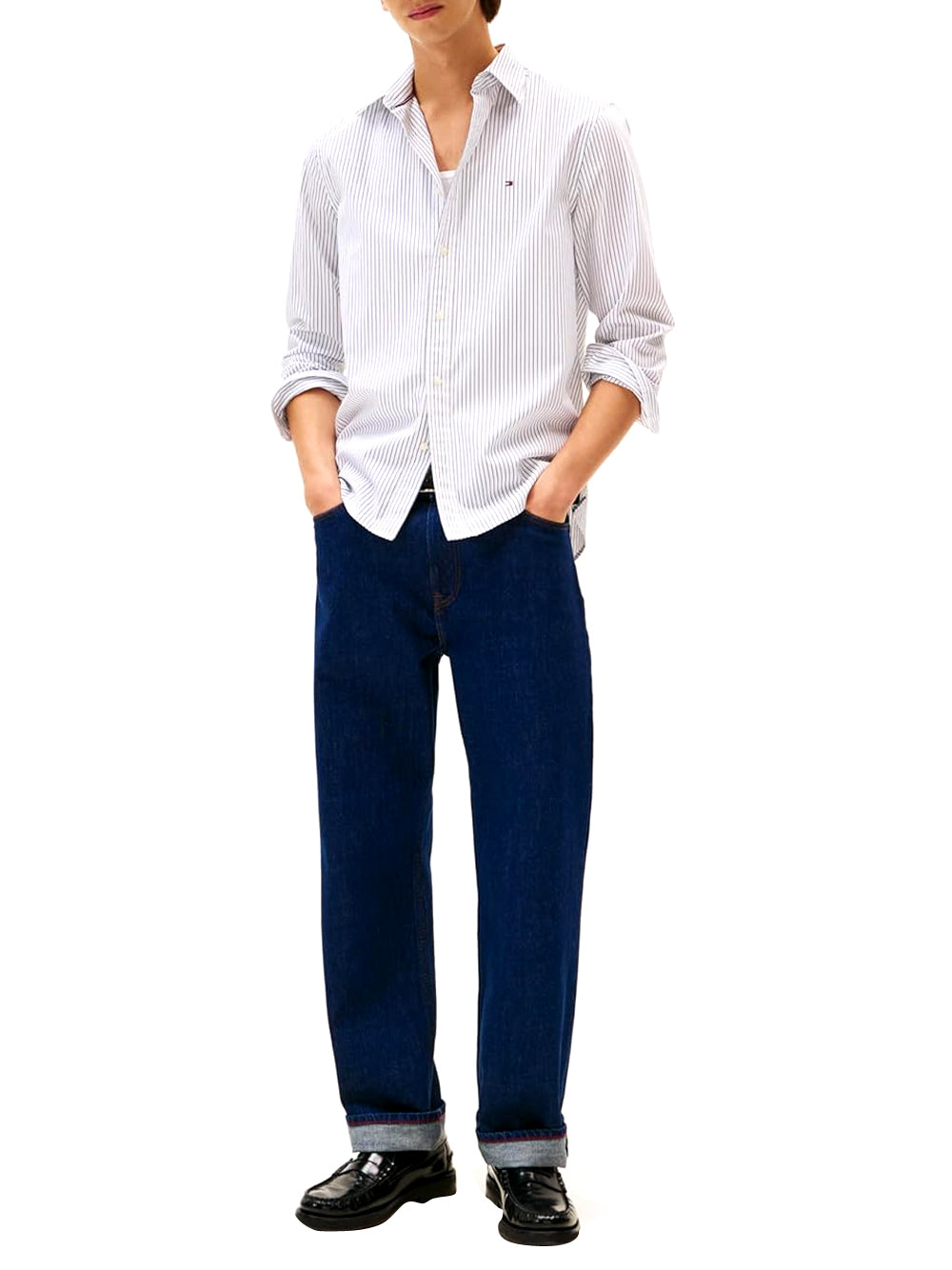 Tommy Hilfiger Camicia Manica Lunga Uomo Mod. MW0MW41399 0FA Bianco