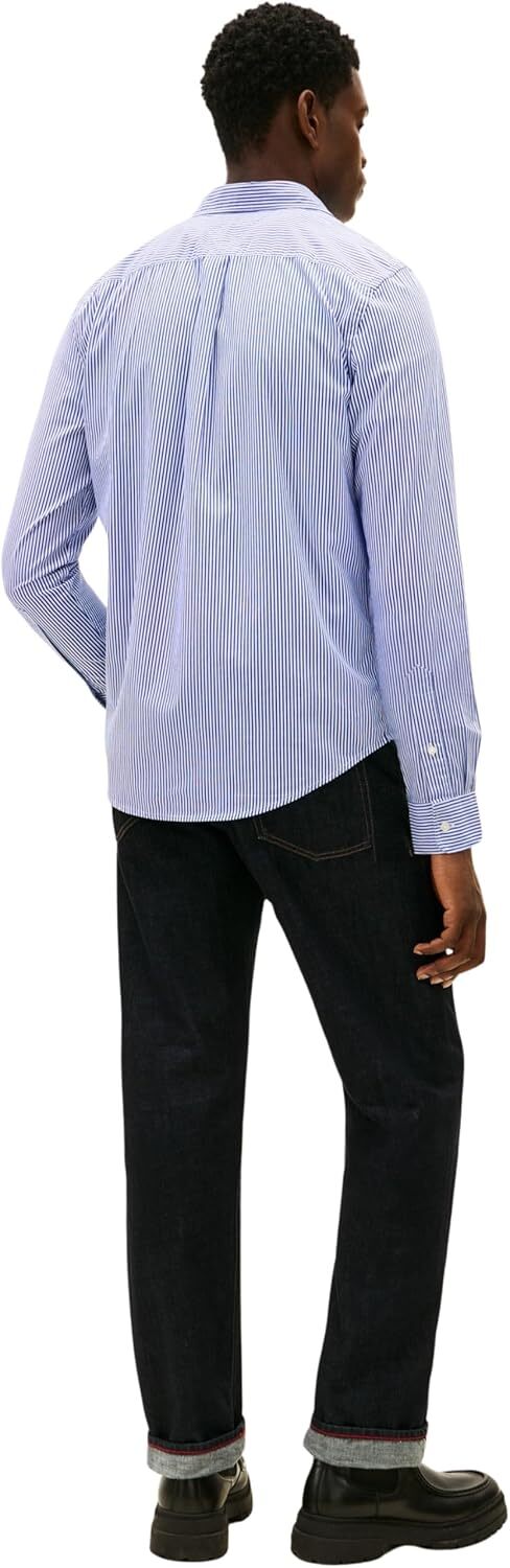 Tommy Hilfiger Camicia Manica Lunga Uomo Mod. MW0MW41403 0A4 Celeste Blu