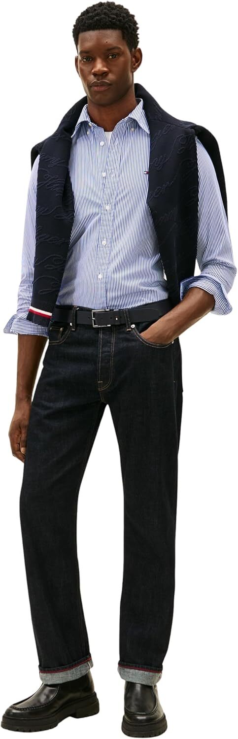 Tommy Hilfiger Camicia Manica Lunga Uomo Mod. MW0MW41403 0A4 Celeste Blu