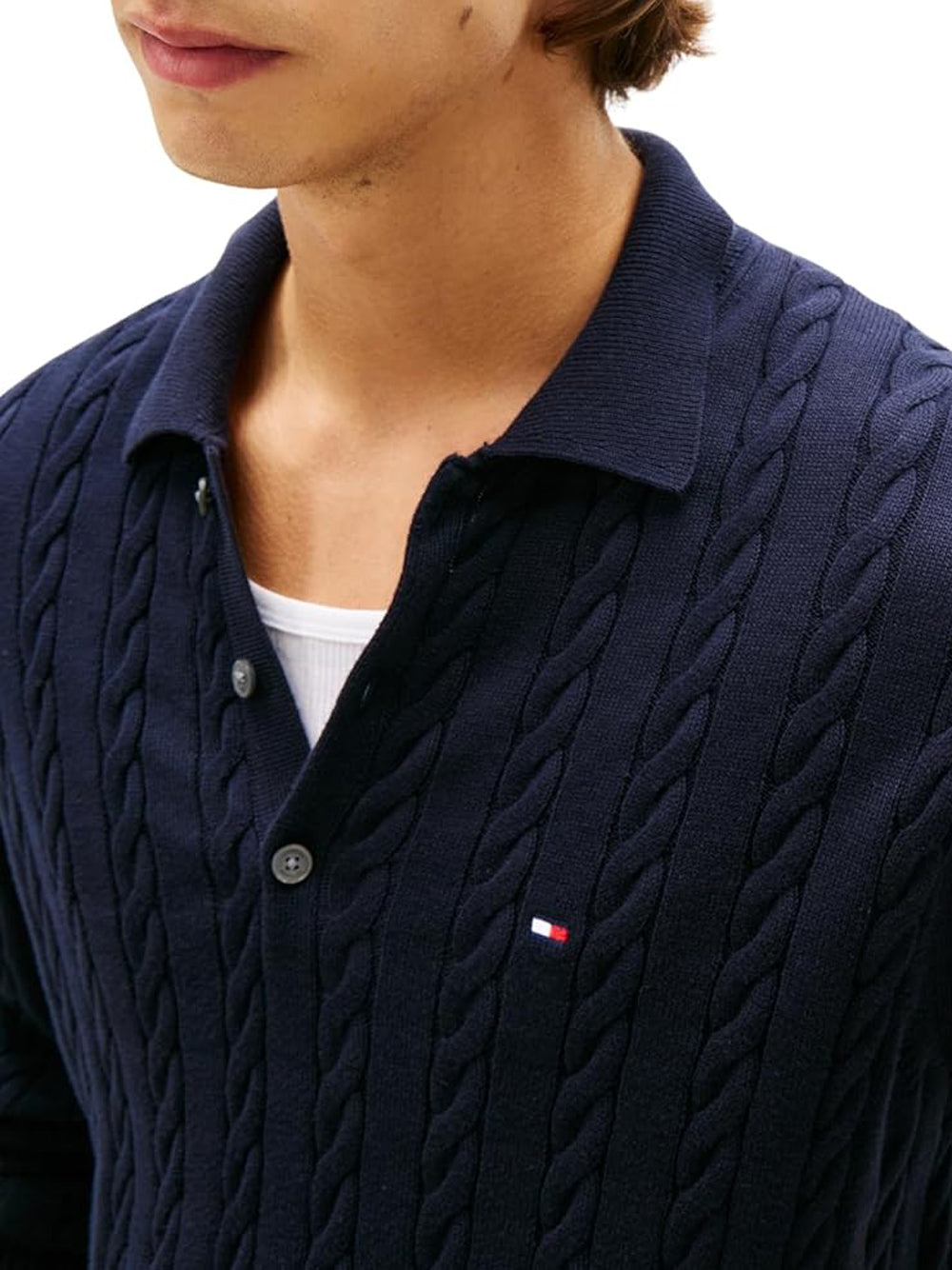 Tommy Hilfiger Polo Manica Lunga Uomo Mod. MW0MW41955 DW5 Blu