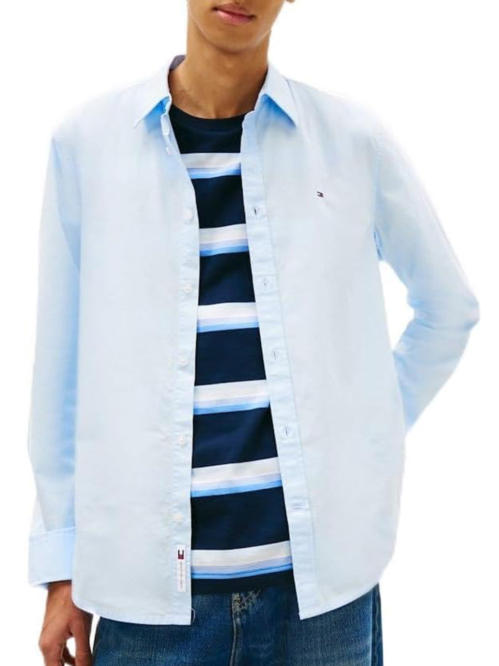 Tommy Hilfiger Tommy Hilfiger Camicia m/l Uomo Mod. DM0DM22026 C3Q Celeste Blu