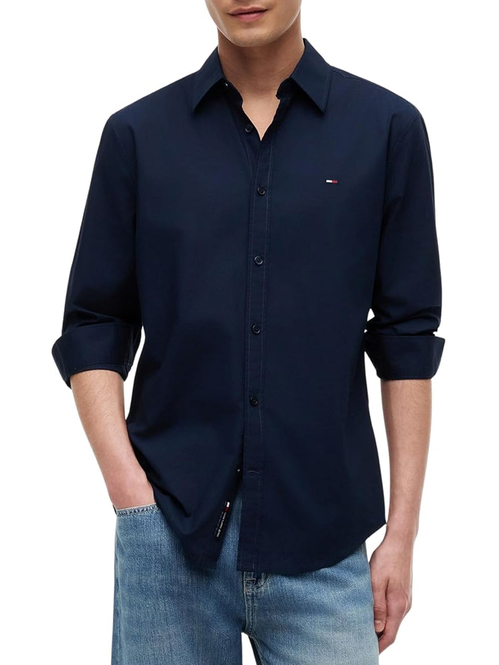 Tommy Hilfiger Tommy Hilfiger Camicia Manica Lungal Uomo Mod. DM0DM2206 C1G Blu
