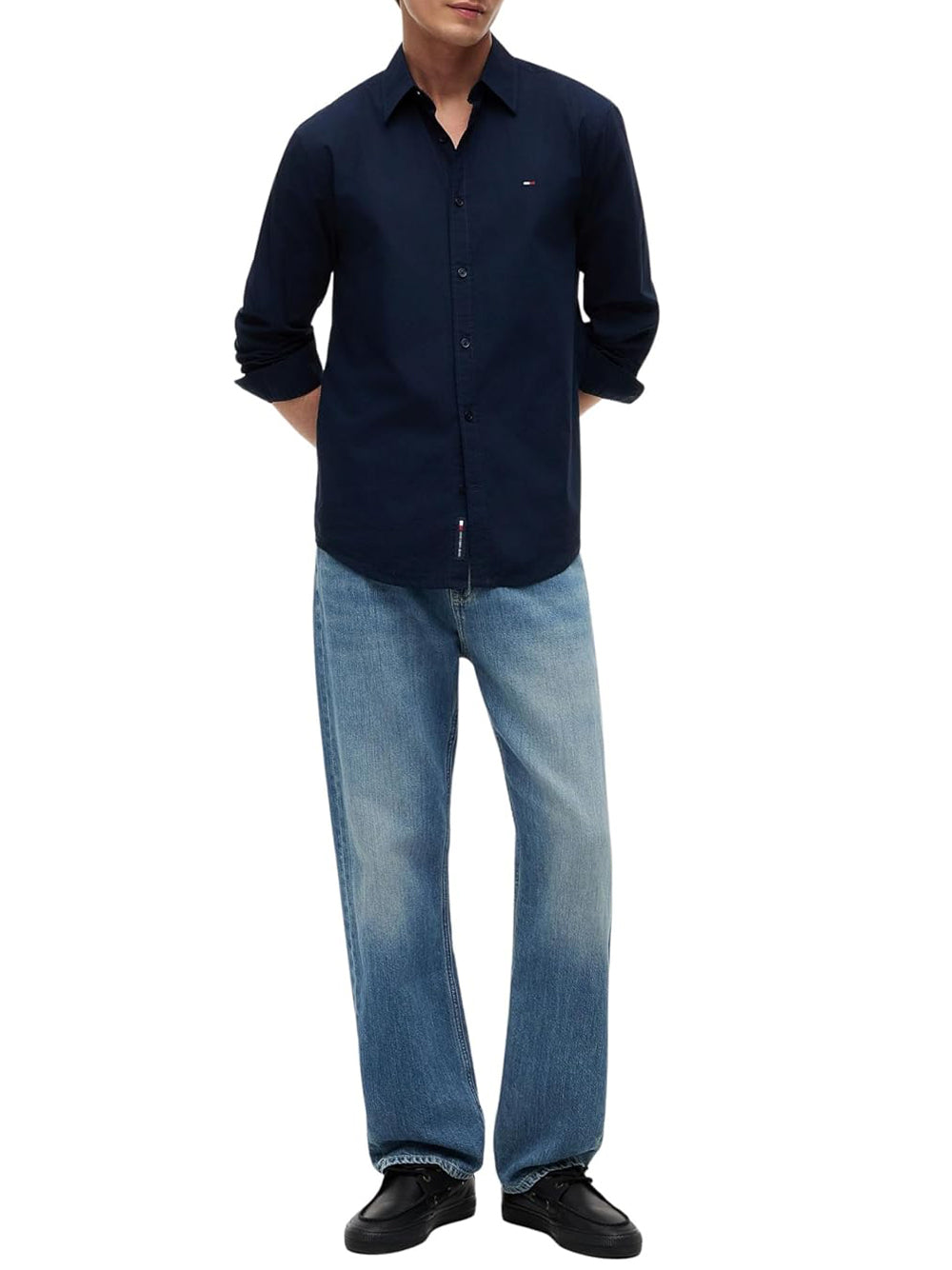Tommy Hilfiger Tommy Hilfiger Camicia Manica Lungal Uomo Mod. DM0DM2206 C1G Blu