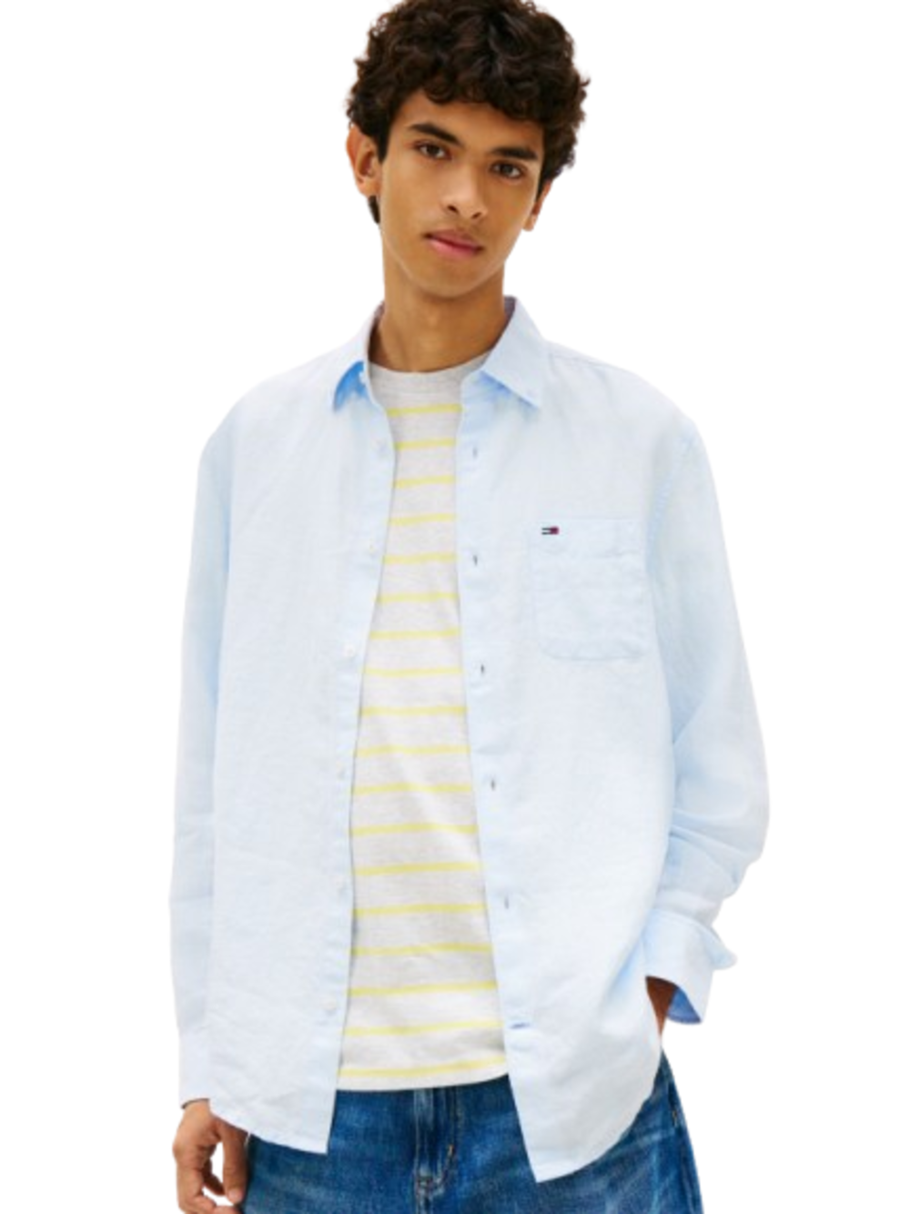 Tommy Hilfiger Tommy Hilfiger Camicia m/l Uomo Mod. DM0DM22760 C3Q Celeste Blu