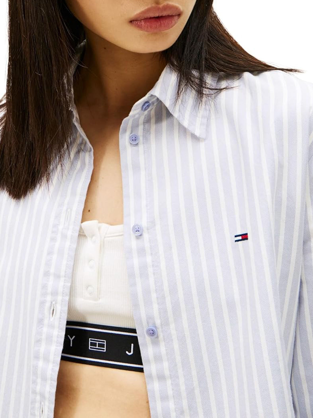 Tommy Hilfiger Tommy Hilfiger Camicia Manica Lunga Donna Mod. DW0DW19890 C5U Celeste Blu