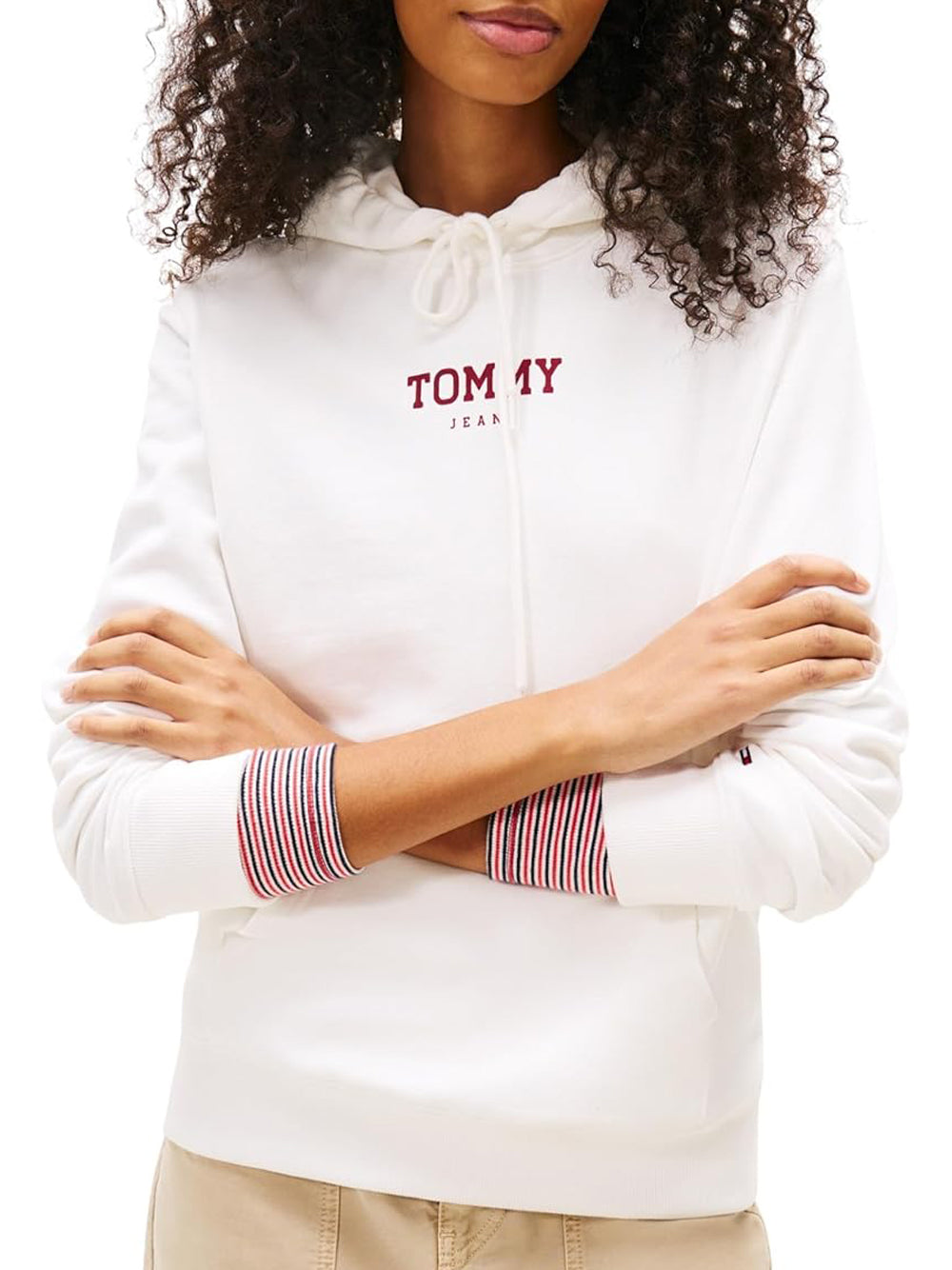 Tommy Hilfiger Tommy Hilfiger Felpa cappuccio Donna Mod. DW0DW21921 YBL Panna Avorio