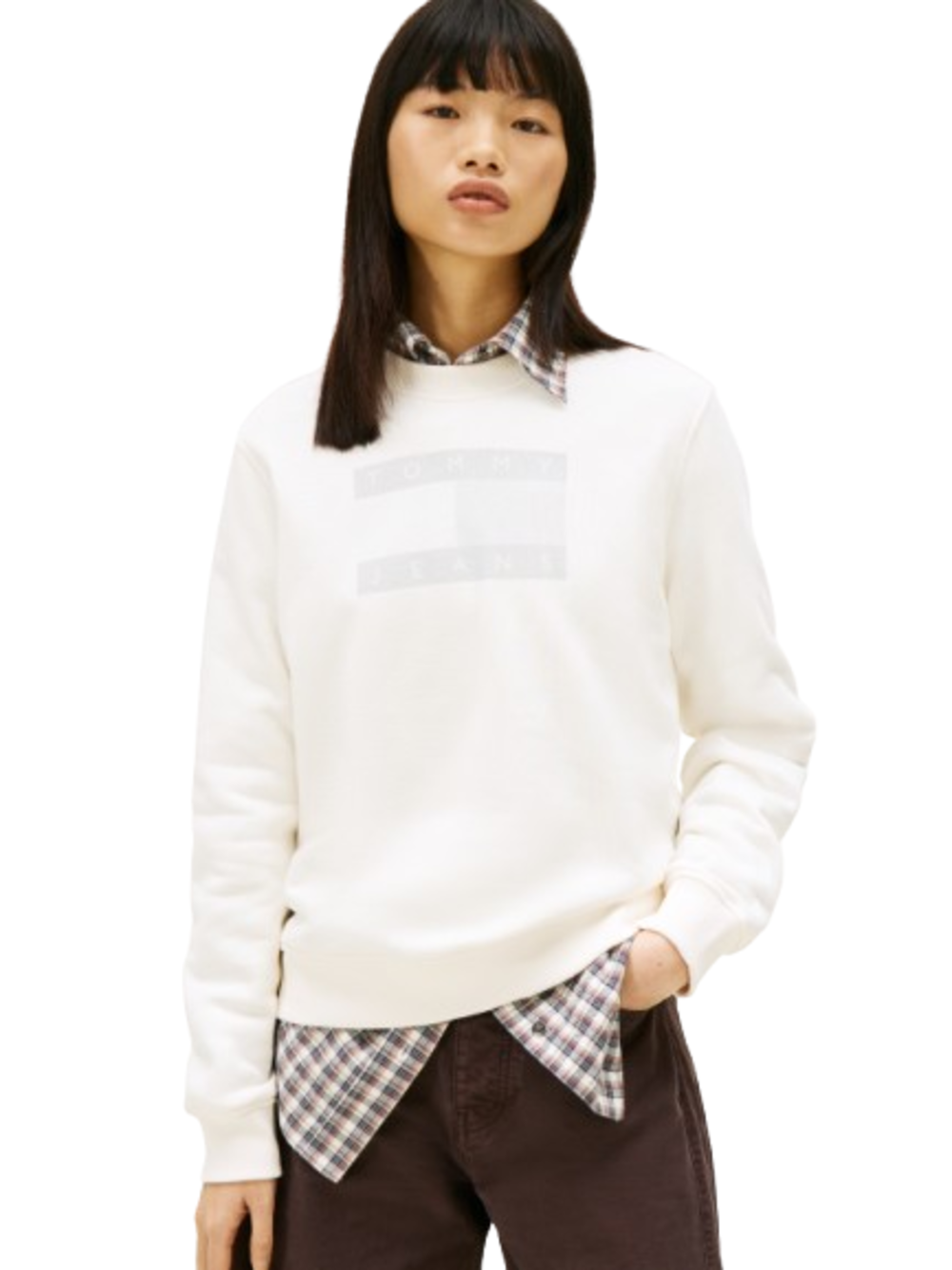 Tommy Hilfiger Tommy Hilfiger Felpa G Donna Mod. DW0DW22564 OK9 Panna Avorio