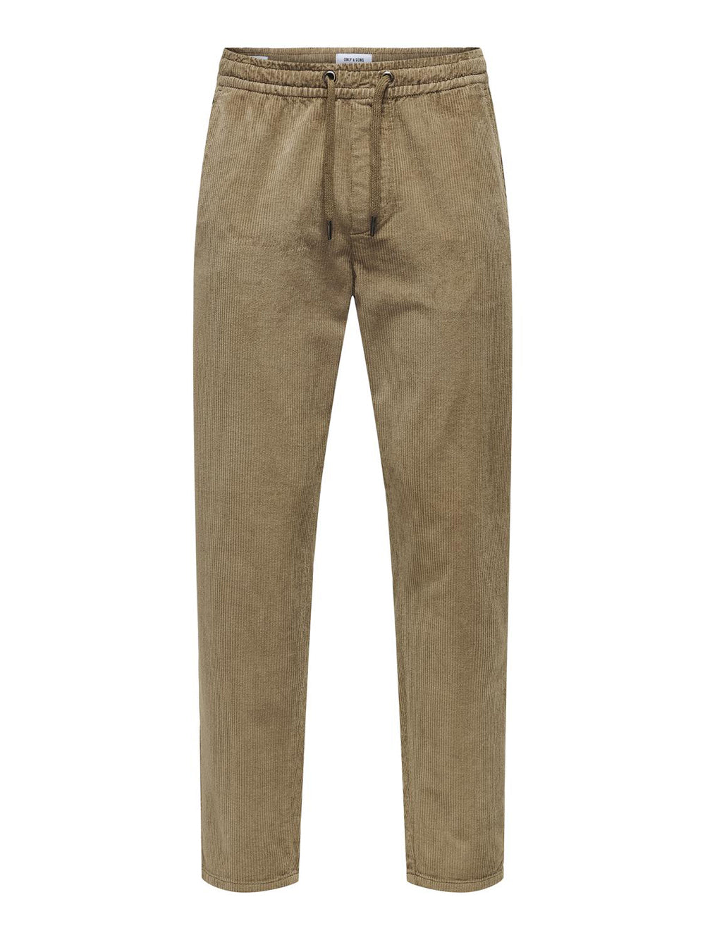 Only e Sons Pantaloni in velluto a coste con laccio Beige