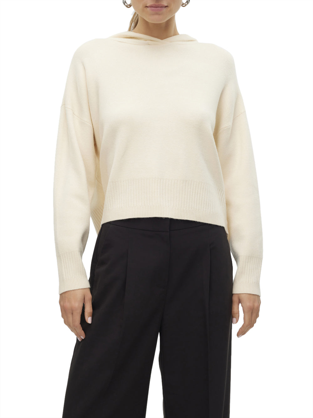 Vero Moda Maglioncino pullover con cappuccio Gold Bianco