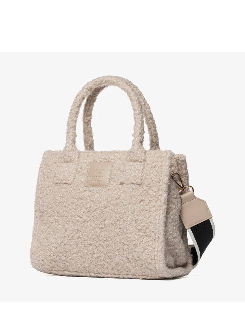 Marc Ellis Borsa baby curls bouclè small Grigio